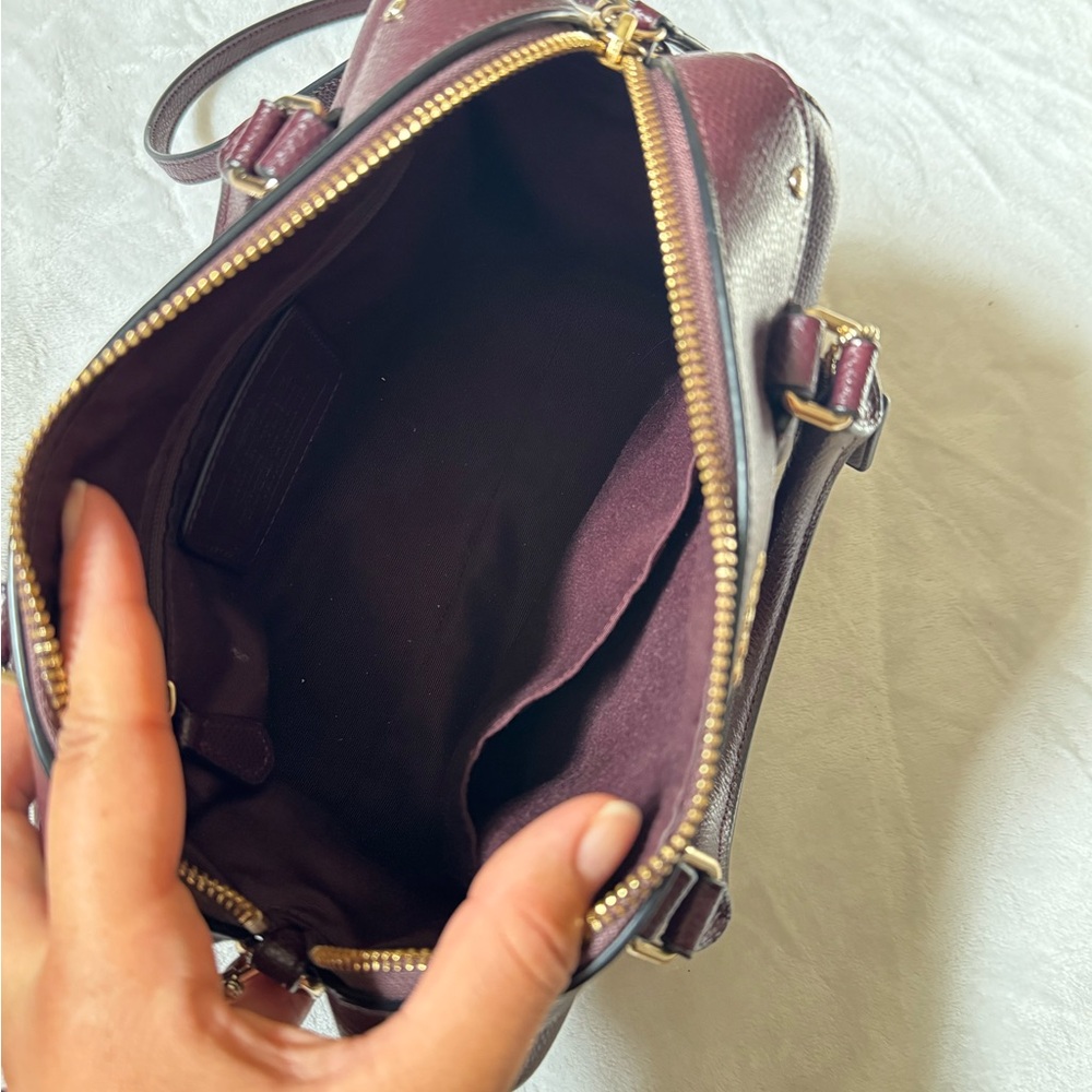 Coach Leather Satchel Bag in Burgundy - Picture 4 of 6